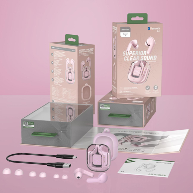 Ausinės Acefast in -ear wireless headphones TWS Bluetooth Rožinės (T6 pink lotus) 7 Ausinės Acefast in -ear wireless headphones TWS Bluetooth Rožinės (T6 pink lotus) 7
