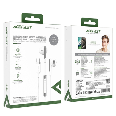Acefast L3 laidinės USB-C ausinės su mikrofonu – baltos 4