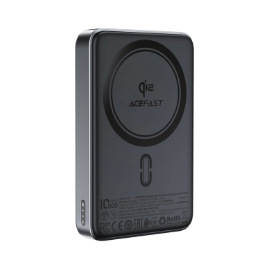 Acefast M11-10000 30W Qi2 magnetinis powerbank su MagSafe – juodas