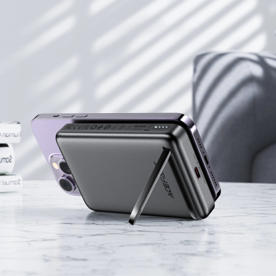 Acefast M6 PD 20W 10000mAh indukcinis powerbank + kabelis – juodas 3