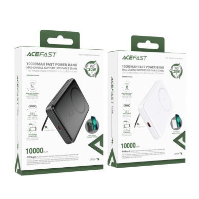 Acefast M6 PD 20W 10000mAh indukcinis powerbank + kabelis – juodas 5