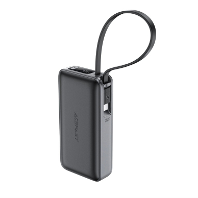 Acefast M7-10000 PD30W powerbank su integruotu kabeliu – juodas 2