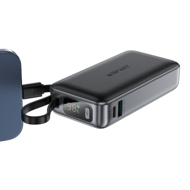 Acefast M7-10000 PD30W powerbank su integruotu kabeliu – juodas 3