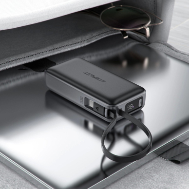 Acefast M7-10000 PD30W powerbank su integruotu kabeliu – juodas 5