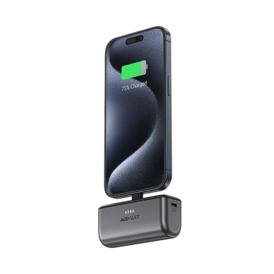 Acefast M9 5000mAh powerbank USB-C (vyriškas) / USB-C (moteriškas) PD 20W – juodas 4