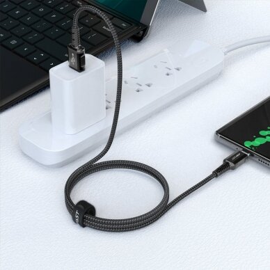 Kabelis Acefast USB - USB Type C 1.2m, 3A Juodas (C1-04) 3