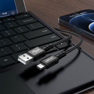 Kabelis Acefast USB - USB Type C 1.2m, 3A Juodas (C1-04) 5