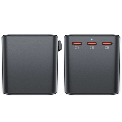 Acefast Z1 GaN 75W PD kelioninis įkroviklis, adapteris 3x USB-C + 2x USB-A – juodas 10