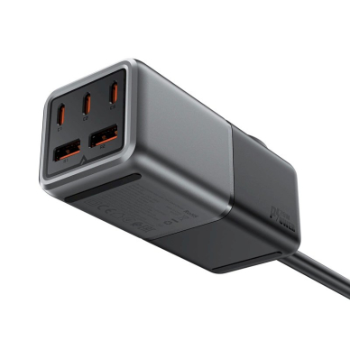 Acefast Z2 GaN 75W PD stacionarus įkroviklis 3x USB-C + 2x USB-A – juodai pilkas 1
