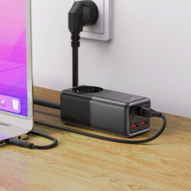 Acefast Z2 GaN 75W PD stacionarus įkroviklis 3x USB-C + 2x USB-A – juodai pilkas 2