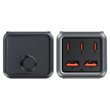Acefast Z2 GaN 75W PD stacionarus įkroviklis 3x USB-C + 2x USB-A – juodai pilkas 5