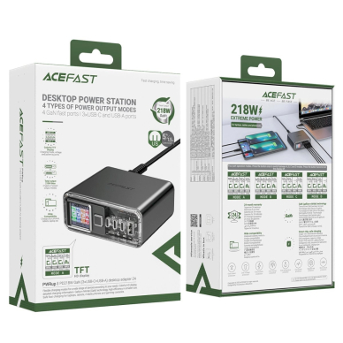 Acefast Z4 PD 218W GaN 3 x USB-C + USB-A Multifunction Adapter 4 Ports - Pilkas 10