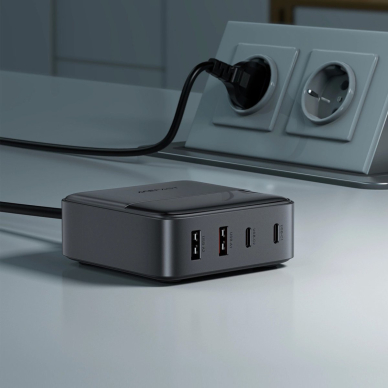 Acefast Z6 GaN PD 65W stalinė įkrovimo stotelė 2x USB-C + 2x USB-A – juoda 6