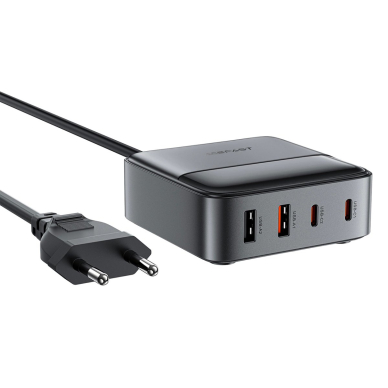 Acefast Z6 GaN PD 65W stalinė įkrovimo stotelė 2x USB-C + 2x USB-A – juoda