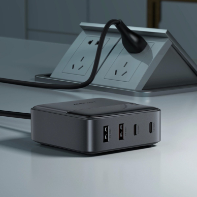 Acefast Z6 PD65W GaN įkrovimo stotelė (2x USB-C + 2x USB-A), US tipas – juodas 6