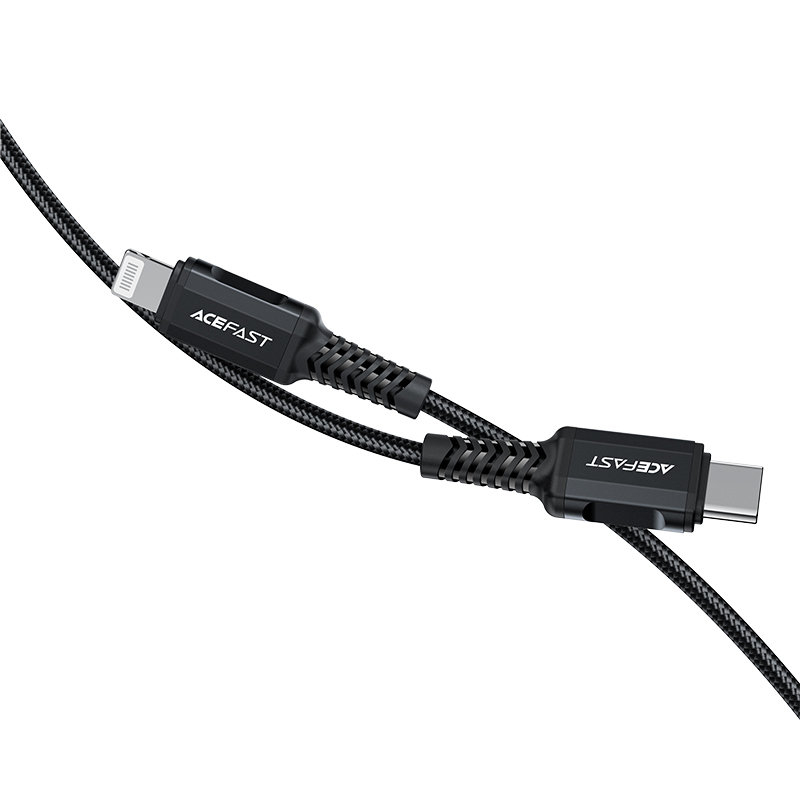 Kabelis Acefast MFI USB Type C - Lightning 1,8m, 30W, 3A Juodas (C4-01 C) 1 Kabelis Acefast MFI USB Type C - Lightning 1,8m, 30W, 3A Juodas (C4-01 C) 1