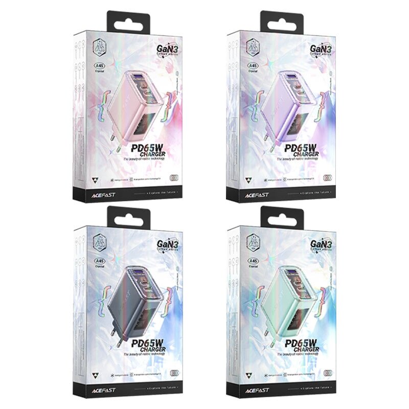 Acefast charger GaN 65W 3 ports (1xUSB, 2xUSB C) green (A45) 4 Acefast charger GaN 65W 3 ports (1xUSB, 2xUSB C) green (A45) 4