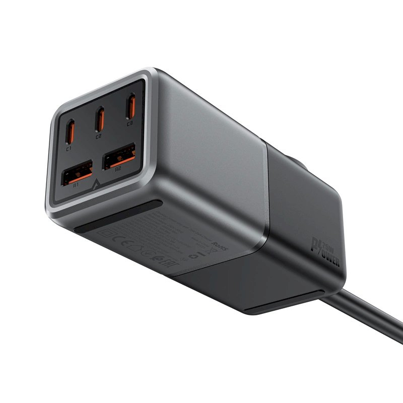 Acefast Z2 GaN 75W PD stacionarus įkroviklis 3x USB-C + 2x USB-A – juodai pilkas 1 Acefast Z2 GaN 75W PD stacionarus įkroviklis 3x USB-C + 2x USB-A – juodai pilkas 1