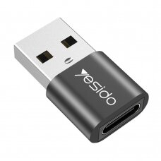 [Užsakomoji prekė] Adapteris OTG USB į Type-C 5Gbps - Yesido (GS09) - Juodas