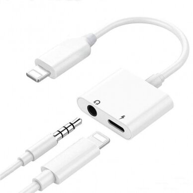 Adapteris bluetooth ADP13 iš Lightning į Lightning + 3,5mm baltas Adapteris bluetooth ADP13 iš Lightning į Lightning + 3,5mm baltas