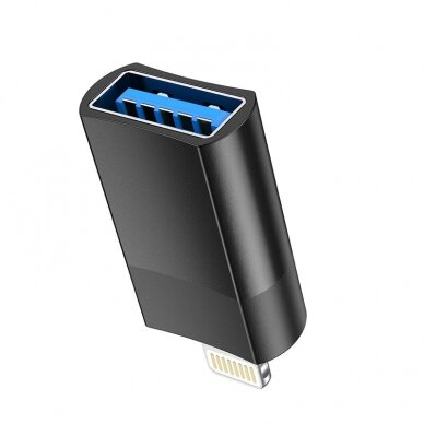 Adapteris Hoco UA17 Lightning to USB-A juodas 2