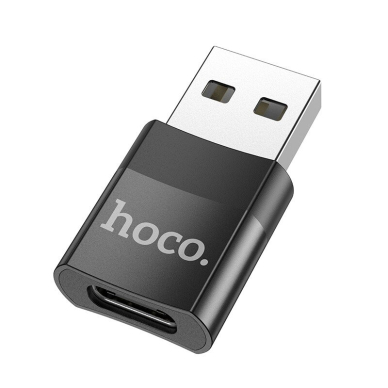 Adapteris Hoco UA17 USB-A to Type-C juodas 1 Adapteris Hoco UA17 USB-A to Type-C juodas 1