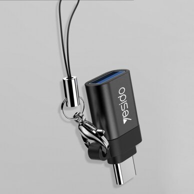 [Užsakomoji prekė] Adapteris OTG Type-C į USB 3.0 5Gbps - Yesido (GS06) - Juodas 1