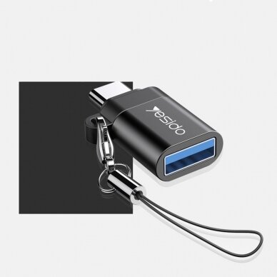 [Užsakomoji prekė] Adapteris OTG Type-C į USB 3.0 5Gbps - Yesido (GS06) - Juodas 3