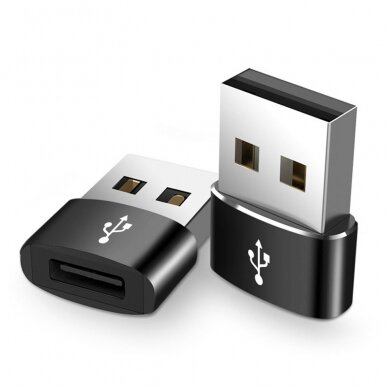 [Užsakomoji prekė] Adapteris Type-C į USB, 3A - Techsuit Adapter - Juodas 2