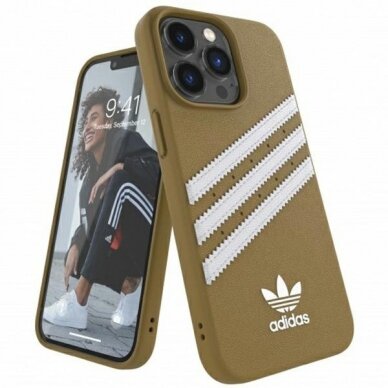 Dėklas Adidas OR Molded PU iPhone 13 Pro / 13 Auksinis 47806 Dėklas Adidas OR Molded PU iPhone 13 Pro / 13 Auksinis 47806