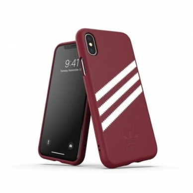 Adidas OR Molded PU Suede Dėklas skirtas iPhone X / XS - burgundy Adidas OR Molded PU Suede Dėklas skirtas iPhone X / XS - burgundy