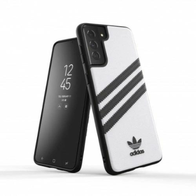 Adidas OR Moudled Dėklas PU skirtas Samsung Galaxy S21+ - Baltas and Juodas