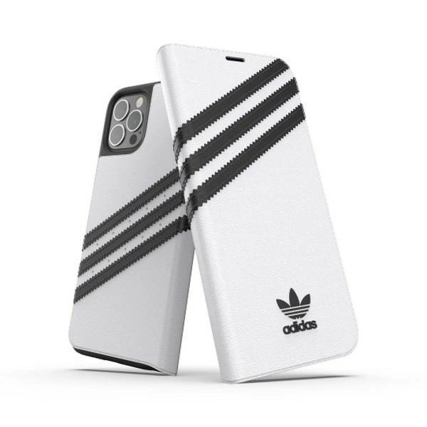 Adidas OR Booklet Dėklas PU skirtas iPhone 12 / 12 Pro 6.1&quot; - Baltas and Juodas