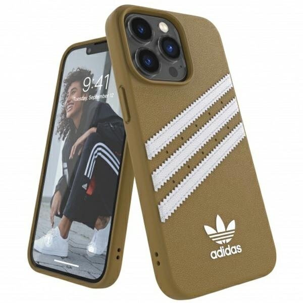 Dėklas Adidas OR Molded PU iPhone 13 Pro / 13 Auksinis 47806 Dėklas Adidas OR Molded PU iPhone 13 Pro / 13 Auksinis 47806