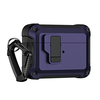 Airpods 4 Pro Armor Dėklas su karabinu - Violetinis Airpods 4 Pro Armor Dėklas su karabinu - Violetinis