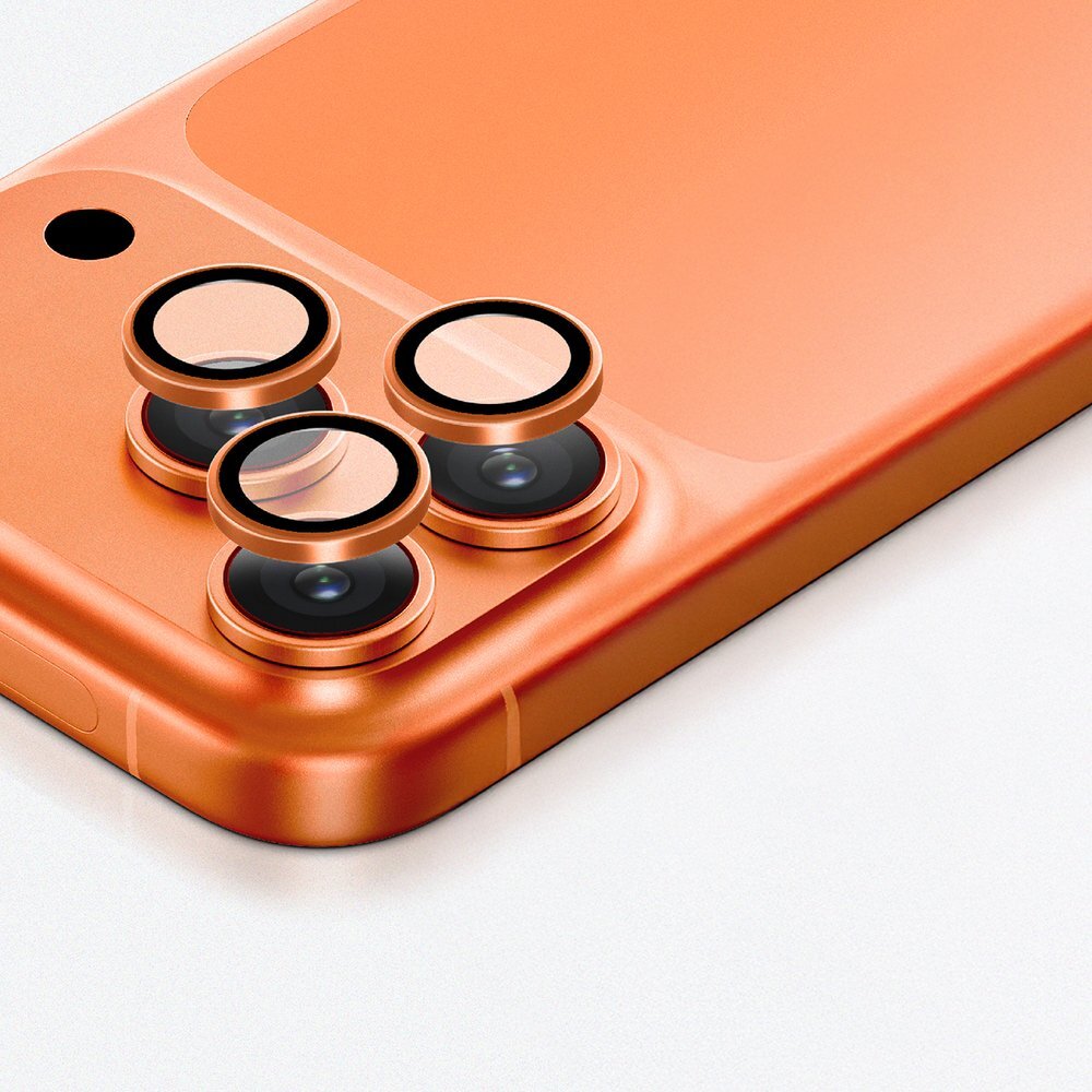 iPhone 17 Pro / Pro Max AmazingThing Camera Glass Protector kameros apsauginis stiklas su oranžiniu rėmeliu 5 iPhone 17 Pro / Pro Max AmazingThing Camera Glass Protector kameros apsauginis stiklas su oranžiniu rėmeliu 5