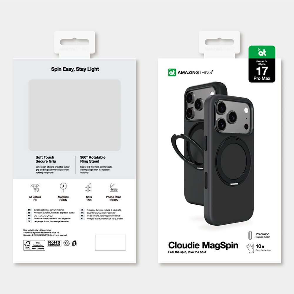 iPhone 17 Pro Max AmazingThing Cloudie dėklas su atrama – juodas 5 iPhone 17 Pro Max AmazingThing Cloudie dėklas su atrama – juodas 5