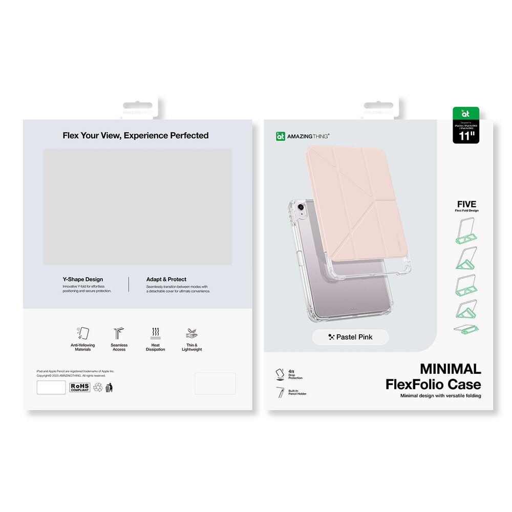 iPad Air M3 11" AmazingThing Minimal dėklas – rožinis 4