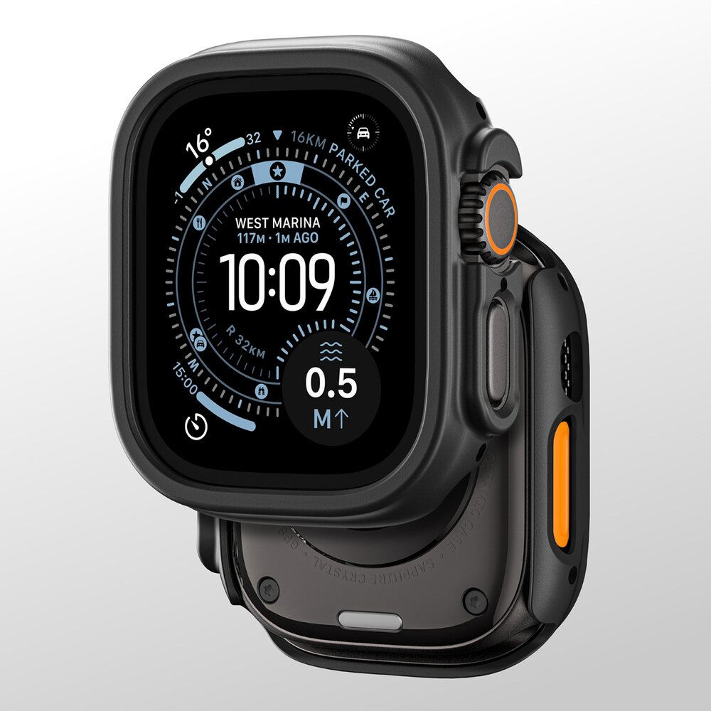 Apple Watch Ultra 3 49mm AmazingThing Minimal apsauginis dėklas – juodas 10