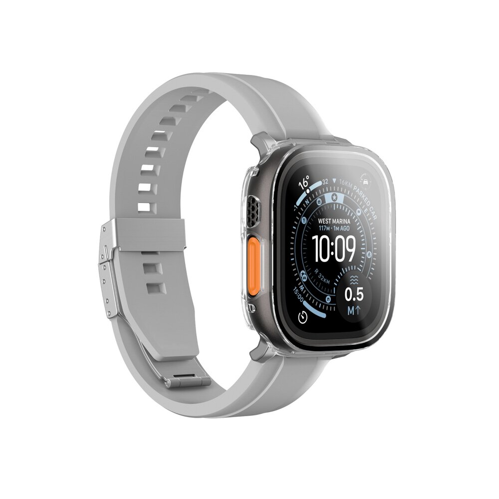 Apple Watch Ultra 3 49mm AmazingThing Radix ekrano apsauginis stiklas su dėklu – skaidrus 1