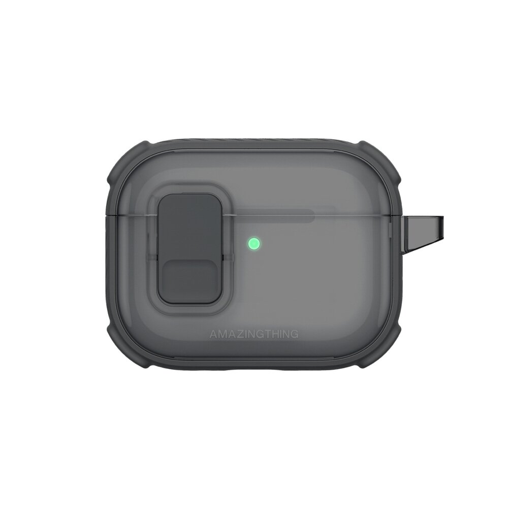 AirPods Pro 3 AmazingThing Titan Pro Mag Clear dėklas – juodas