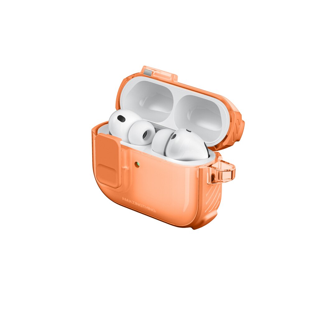 AirPods Pro 3 AmazingThing Titan Pro Mag Clear dėklas – oranžinis 10 AirPods Pro 3 AmazingThing Titan Pro Mag Clear dėklas – oranžinis 10