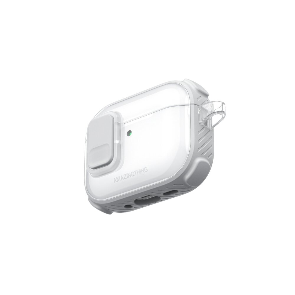 AirPods Pro 3 AmazingThing Titan Pro Mag Clear dėklas – baltas 11