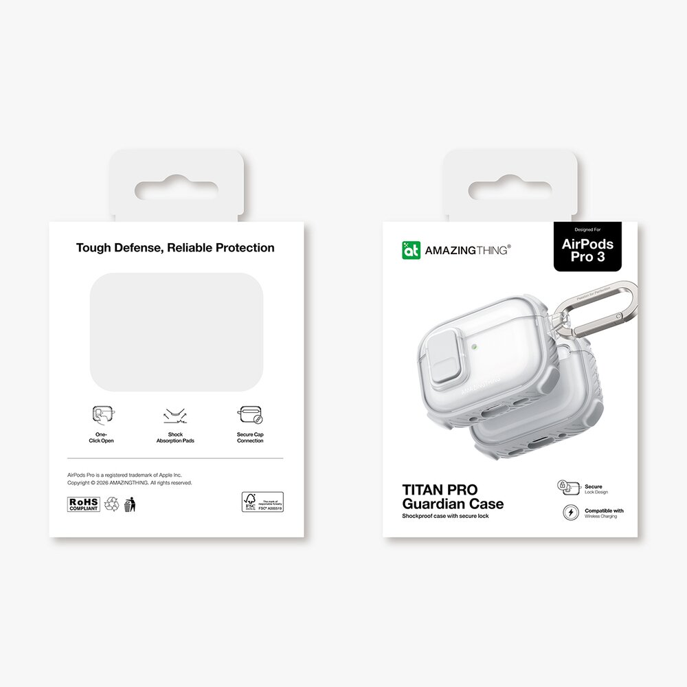 AirPods Pro 3 AmazingThing Titan Pro Mag Clear dėklas – baltas 15 AirPods Pro 3 AmazingThing Titan Pro Mag Clear dėklas – baltas 15