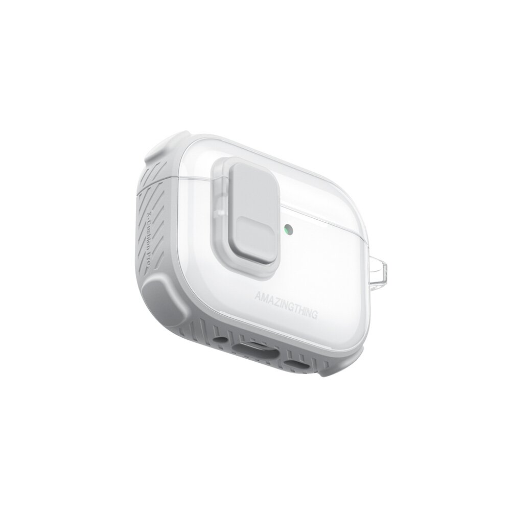 AirPods Pro 3 AmazingThing Titan Pro Mag Clear dėklas – baltas 7