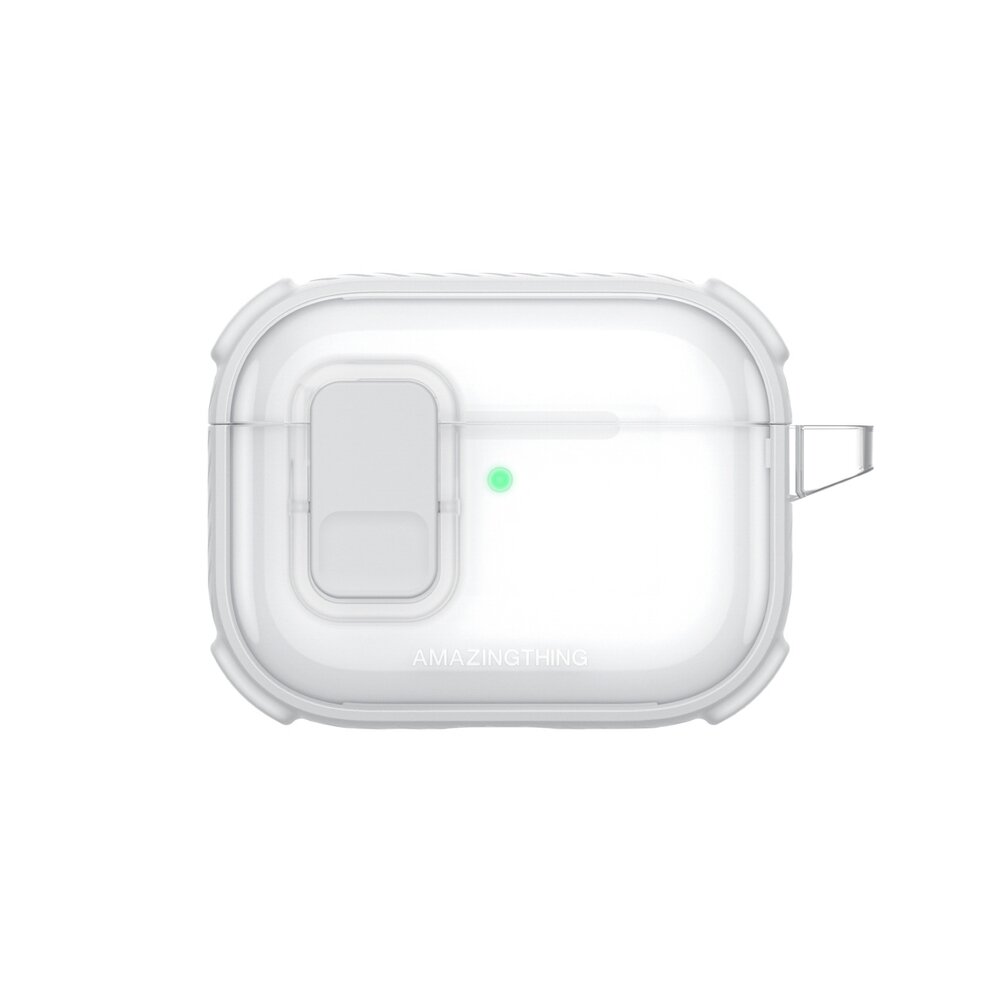 AirPods Pro 3 AmazingThing Titan Pro Mag Clear dėklas – baltas