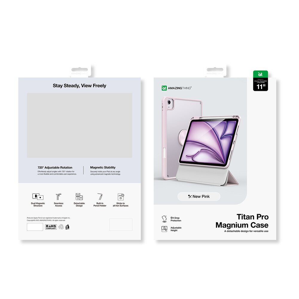 iPad Air M3 11" AmazingThing Titan Pro Mag dėklas – rožinis 5