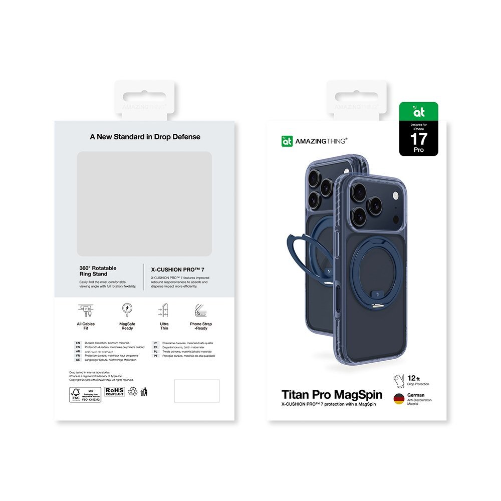 iPhone 17 Pro AmazingThing Titan Pro MagSpin dėklas, suderinamas su MagSafe – mėlynas 7