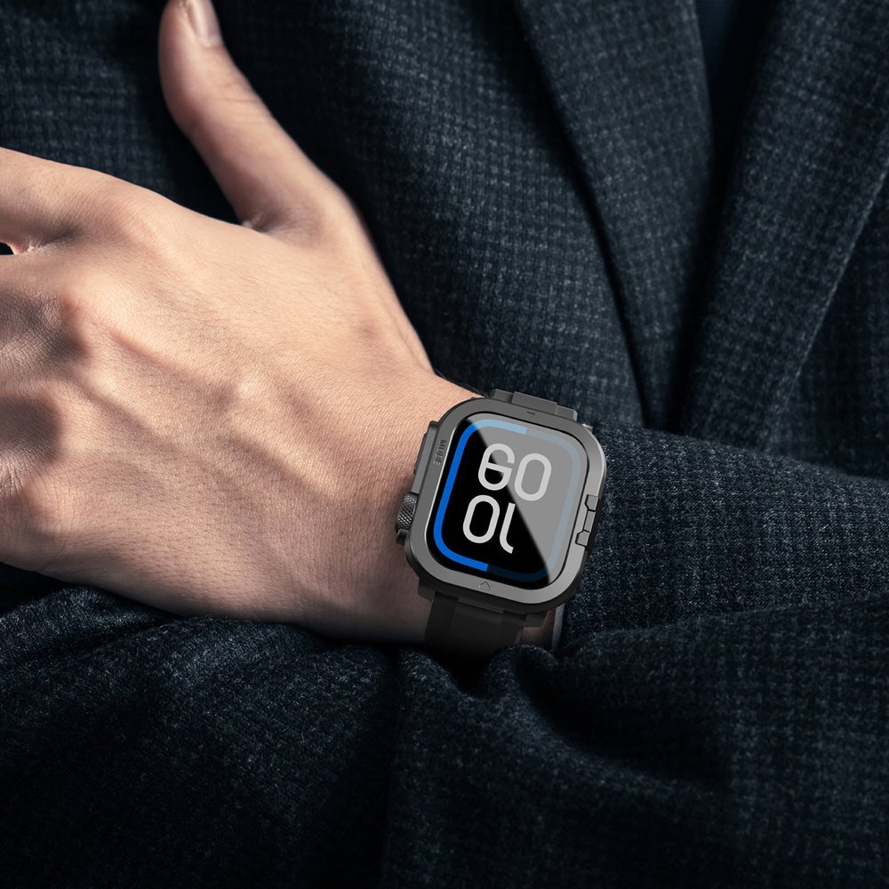 Apple Watch 11 46 mm AmazingThing Titan Pro Metal aliuminio dėklas – juodas 4