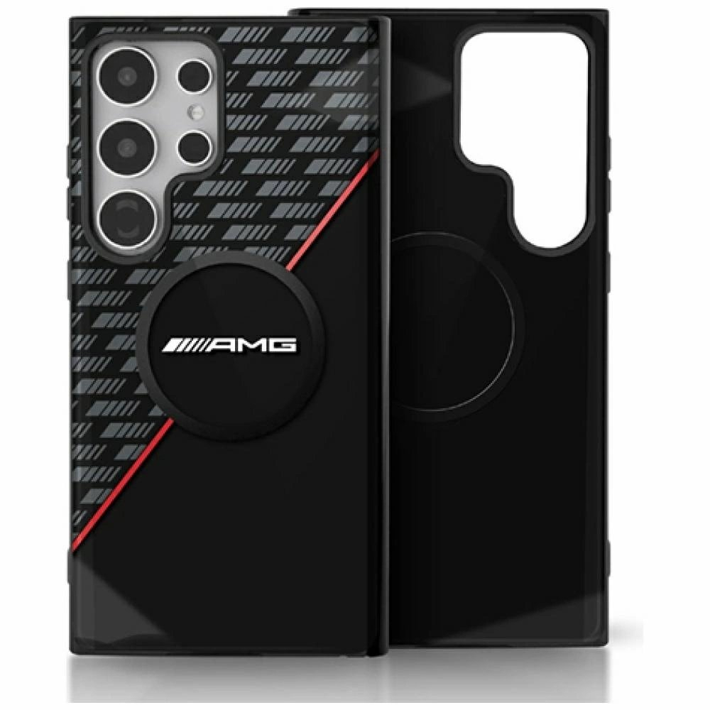 AMG Double Layer Rhombs MagSafe Dėklas skirtas Samsung Galaxy S25 Ultra - Juodas/Raudonas AMG Double Layer Rhombs MagSafe Dėklas skirtas Samsung Galaxy S25 Ultra - Juodas/Raudonas